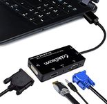 CABLEDECONN Multiport 4-in-1 HDMI to HDMI/DVI/VGA Adapter Cable with Audio Output Converter (Black) …