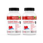 Renew Actives CoQ10 Ubiquinone Supplement: 200mg CoenzymeQ10 Caps - Cardiovascular, Helps with Migraine & Headaches, & Immune System Health Boost - High Potency Oxidized CoQ10-120 Capsules