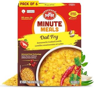 MTR - Minute Meals: Dal Fry - Flavorful Seasoned & Cooked Lentils - Authentic Indian Ready-To-Eat Meal - No Added Preservatives - A Quick Meal Suitable for Vegetarians, Ready in Minutes! (Pack of 6)