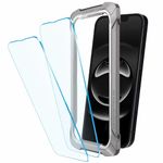 Affix 2 Pack for iPhone 16e /14/13/Pro Tempered Glass, Screen Protector Guard with Auto-Align Installation Tool, 9H Hardness Shatterproof, HD Clear Scratch Resistant