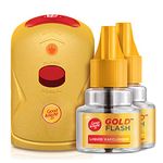 Good knight Gold Flash Liquid Vapourizer | Mosquito Repellent Combo Pack | Machine + Pack of 2 Refills (45ml Each)