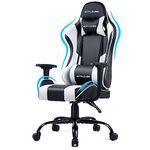 GTPLAYER Gaming Chair Office Chair Swivel Heavy Duty Chair Ergonomic Design with Cushion and Reclining Back Support(White)