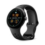 Google Pixel Watch 3 (45 mm) – Android smartwatch with heart rate tracking, advanced running from Fitbit, fitness insights, 24-hour battery – Matte Black Aluminium Case – Obsidian band – Wi-Fi