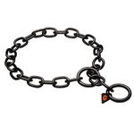 Herm Sprenger Black Stainless Steel Short Link Fur Saver Dog Training Collar No-Pull Slip Chain for Small Medium Large Dogs for Easy Control