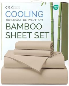 100% Rayon Derived From Bamboo - Bamboo Sheets Queen Size - Cooling Sheets for Queen - Ultra Soft, Breathable & Hotel Luxury Bedding - 1 Flat & 1 Fitted & 2 Pillowcases w/ 18 Inch Deep Pockets - Wheat