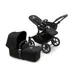 Bugaboo Donkey 5 Mono Complete - Single Stroller Converts to Side-by-Side Double Stroller, Multiple Seat Positions - Black/Midnight Black-Midnight Black