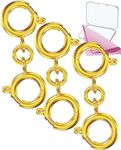 925 Sterling Silver Necklace Clasps and Closures Double Round Buckle Gold and Silver Suitable for Jewelry Making Necklaces Bracelet Safety Clasp - Made in Italy (3 pcs Gold)