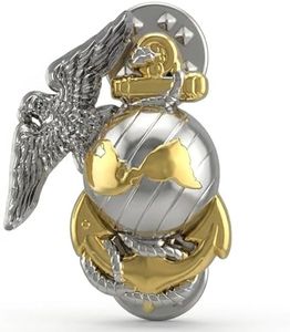 Officially Licensed United States Marine Corps USMC EGA Gold Tone and Silver Tone Left Lapel Pin (Left Pin)