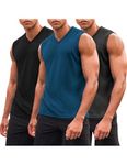 COOFANDY Men's 3 Pack Workout Sleeveless T Shirt V Neck Tank Top Fitness Weightlifting Gym Tshirt