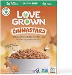 Love Grown Gluten-Free Bean Stars Cereal - Plant-Based, Vegan, Non-GMO Certified - 6g Added Sugar, High Fiber, Seed-Oil Free - No Artificial Colors or Flavors - Cinnamon Flavor, 6 Pack, 7.5oz