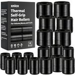 xnicx 18pcs Hair Roller Set Hair Curlers,Self-Grip Ceramic Ionic Thermal Hair Rollers,Rollers Curlers to Sleep In for Hair Blowout Look,Salon Quality Rollers for Long Short Hair Black