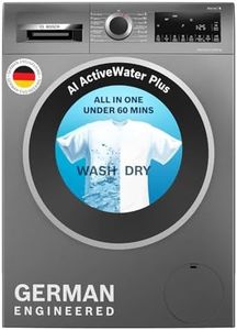 Bosch 10.5/6 KG Inverter Fully Automatic Front Load Washer Dryer (2025 Model, WNA2E4UCIN, 1400 RPM, 14 Wash Programs, LED touch display, Wash & Dry in 60 Mins, Cast Iron Grey)