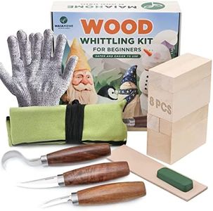 MaiaHome Wood Whittling Kit includes 8-Basswood Wood Carving Blocks Set, 3PCs Whittling Knife - Wood Carving Kit with Tools and Carving Knifes for Kids Beginners