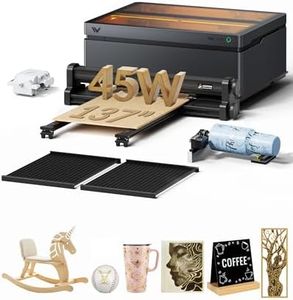 WECREAT Vision Pro 45W Laser Engraver and Cutter with 137” Auto Conveyor Feeder & Rotary Pro, HD Camera & Auto-Lifting, Laser Cutter Cuts 1” Wood, Full Enclosure Laser Engraving Machine for Woodworker