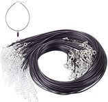 BHAHAI 30 PCS Black Necklace Cord with Lobster Clasp Waxed Necklace String Cord Pendant Bulk Necklace Cords Chain for Bracelet Jewelry Making