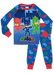 PJ Masks Pajamas | Snug Fitting Kids Pajamas | Catboy Owlette Gekko | Boys Cotton Pajamas Size 10
