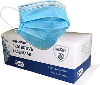 MEDCARE 50pcs Disposable Breathable 3 Ply/Ply Face Mask Filter Protection Earlooped Australia Adult Children Blue (Shipped from Australia)