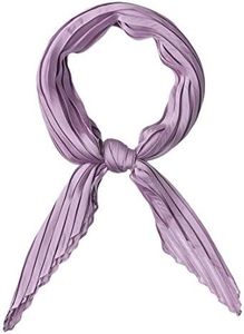 Allegra K Women Pleated Rhombus Head Scarf Wraps Scarves Neckerchief Bandana Solid Color Purple