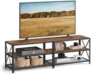 VASAGLE TV Stand, TV Console for TVs Up to 75 Inches, TV Table, 70.1 Inches Width, TV Cabinet with Storage Shelves, Steel Frame, for Living Room, Bedroom, Rustic Brown and Black ULTV096B01V1