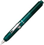 Platinum Fountain Pen Curidas Retractable Fountain Pen Urban Green Fine Point Knock Type Fountain Pen PKN-7000#43-F With Kanji LOVE Sticker, 5.5 x 0.56 in