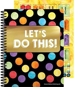 Carson Dellosa Celebrate Learning Teacher Planner, 8" x 11" Spiral Bound Planner With Planner Stickers, Undated Homeschool Planner & Lesson Planner Book for Teachers
