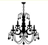 Waterproof PVC Grand Old Fashion Candle Chandelier Home for Living Room Wall Decals Decor Vinyl Sticker IR8914