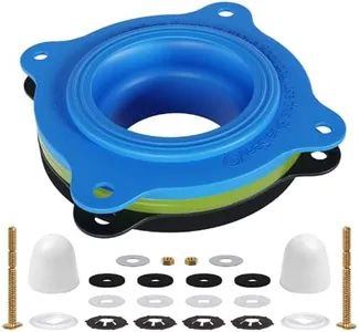 MENNTY Elastic Wax Ring Kit for Toilet Installation - Reusable Toilet Seal Ring with Blue Seal, EVA Spacer, Full Hardware - Fits 3"/4" Drain & Floor Flange Repair