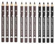 Go Ho 12 PCS Eyebrow Eyeliner Pencil Set, Waterproof Eyebrow Pencil,Long-lasting Sweat-proof Eyeliner Makeup Brow Tint Pen, 3 Colors（Black+Light Brown+Dark Brown