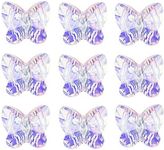 60pcs AB Butterfly Crystal Beads - LONGWIN 10mm Vertical Hole Adabele Austrian Butterfly Glass Pendants Beads Charms for DIY Project Earring, Necklaces, Bracelets, Jewelry Making