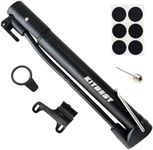 Bike Pump, Portable Bicycle Floor Pump with Glueless Puncture Kit, Mountain, Road Bike Tire Pump, Mini Bicycle Air Pump Compatible with Presta Schrader Valve and Sports Ball