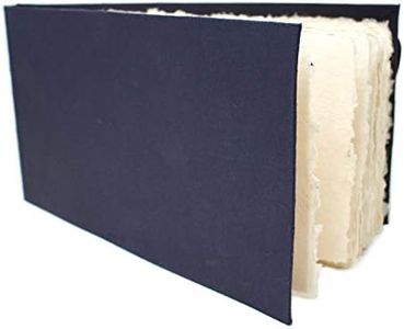 Artway Indigo - Libro di Schizzi in Carta di Cotone - Paesaggio Panoramico - 40 Facciate/20 Pagine di Carta di Cotone 100% Stracciata da 250gsm a Trama Media - 100% Fatto a Mano