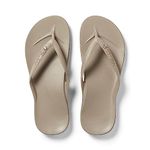 ARCHIES Arch Support Flip Flops for Men & Women – Orthotic Sandals for Plantar Fasciitis Relief – Lightweight, Cushioning, Shock-Absorbing Sandals for Walking, Foot Pain - Taupe Crystal (UK 4)