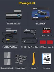 GKU 4K Dual Dash Cam with WiFi and GPS – Front and Rear Camera
