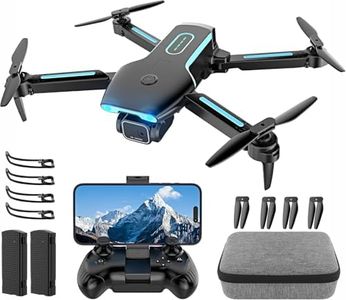 Drone with Camera, 1080P FPV Drone with 2 Batteries, One Key Take Off/Land, 360 Flips, Waypoint Fly, Altitude Hold, Gravity Control, Gesture Photography, Foldable Drones for Kids Adult, Beginner