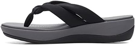 Clarks Women's Arla Kaylie Flip-Flop, Black Textile, 9