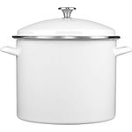 Cuisinart EOS166-30W Enamel Stockpot with Cover, 16-Quart, White