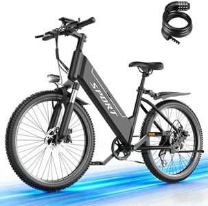 Electric Bike for Adults, 26" Tires Ebike with 1500W Peak Motor, Up to 40KM/H 105 KM Long Range, 7-Speed Electric Bicycle, 48V 12Ah Removable Battery, City E-Bike for Commuting, Mountain, Step-Thru