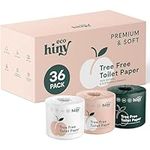 ecoHiny Premium & Soft Bamboo Toilet Paper | 36 Mega Rolls, 3 PLY & 350 Sheets | FSC Certified, PFAS Free, BPA Free, Septic Safe | Eco Friendly & Tree Free Toilet Tissues | Plastic Free Packaging