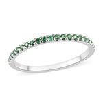 brd jewelry 925 Sterling Silver Eternity Band Ring I Wedding Band Rings I Gifts for Women and Girls I Hallmark and 925 Stamp Jewelry (Green, 16)