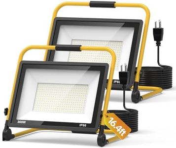 AIKVSXER 2Pack 36000LM Led Work Light,300W 6000K Portable Flood Light with 16.4FT Cord & Switch,IP66 Waterproof Worklight for Indoor Outdoor Job Site Repairing Garage Workshop,Gifts for Man