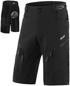 ARSUXEO Pantaloncini da Ciclismo Uomo Loose Fit MTB Bike Shorts Imbottiti Resistenti all'Acqua 1903 001D Nero M