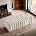 CRUZ INTERNATIONAL - online shopping-be ready ! Modern Look Cute Fabric Ottoman Bench for Living Room Office Bedroom (Cream | 48 Inch)