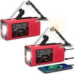 NITIGO Emergency Weather Radio NOAA AM FM WB Radio with 4000mAh Portable Power Bank, USB Solar Hand Crank Charging, Flashlight, SOS Alarm, Reading Lamp for Outdoor Indoor Emergencies, 2 Pack