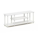 Furinno No Tools 3D 3-Tier Entertainment TV Stands, Engineered Wood, White/White