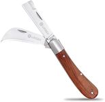 Pruning Knife Double blade Grafting knife Stainless Steel Garden Budding Knife Linsen-outdoors Folding Pocket Knife For Grafting Multi Cutting Tool Weed Bushes Branches Mushroom Diggig Knife