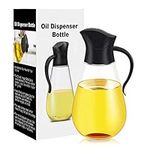 (Black) - Oil Dispenser Bottle,Updated Cooking Container Bottle 610ml Glass Olive Oil Dispenser Non-Drip Kitchen Vinegar Barbecue Marinade Dispenser Bottle With Scale and Non-Slip Handle for Kitchen (Black)