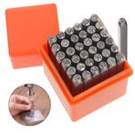 Habwea 37pcs Letter Stamps Punch Set Metal Stamping Kit, A-Z & 0-9 & Heart Shape Punch for DIY Carving Embossing on Metal Wood Leather 3mm