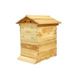 Bee Hives Starter Beekeeping Kits Flowing Honey Bee Hive Box Starter Kit with 7 Beehive Frames Built in Honey Extraction System for Backyard Beekeeping, Cottage Style Beehive