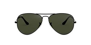 Ray-Ban mens Aviator Sunglasses, Black (Frame: Black L2823, Lenses: Gray Green), 58 mm UK