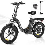 COLORWAY 20'' Electric Bike, Folding EBike, City Bike with 36V 15Ah Removable Battery, 7-Speed,with 250W Motor, Unisex Adult with LCD Display, Dual Disc Brake,Range up to 45-100KM,with pannier bag.